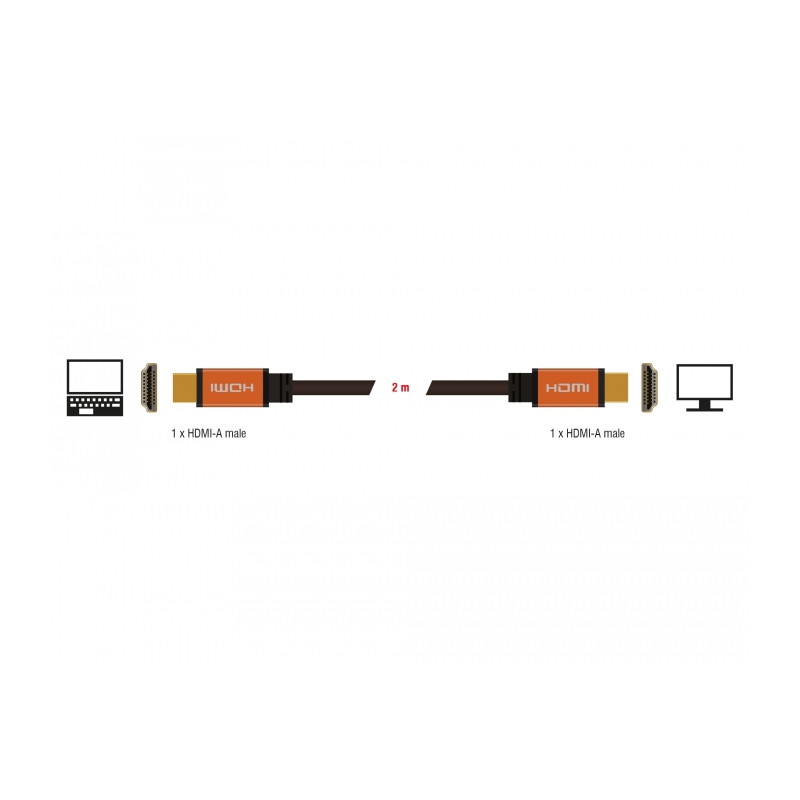 Delock High Speed HDMI Kabel 48 Gbps 8K 60 Hz 2 m