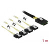 Delock Kabel Mini SAS SFF-8087 - 4 x SATA 7 Pin 1 m Metall