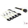 Delock Kabel Mini SAS HD SFF-8643 zu 4 x SATA 7 Pin + Sideband 1 m