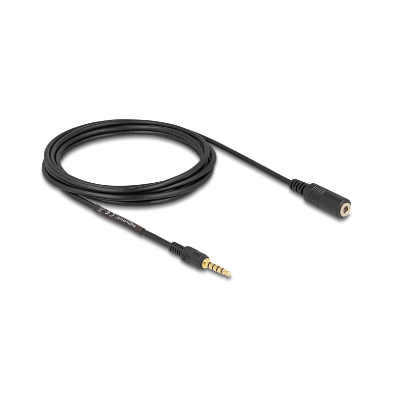 Delock Verlängerungskabel Klinke 3,5 mm 5 Pin Stecker zu Buchse 3 m schwarz