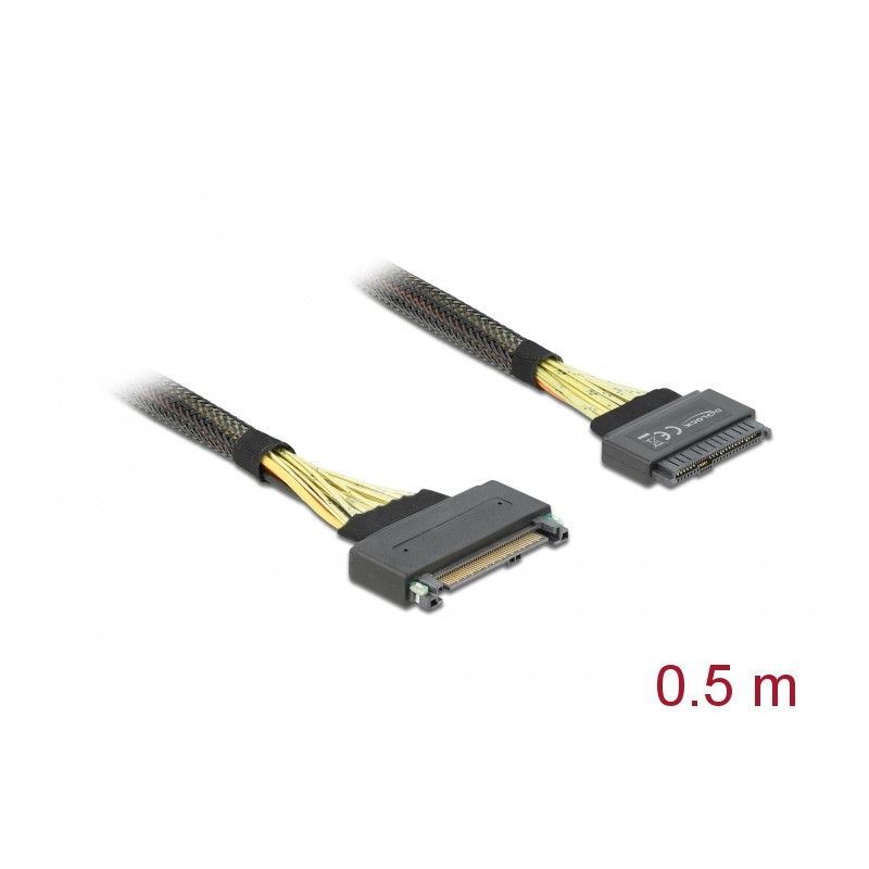 Delock Verlängerungskabel U.2 SFF-8639 Stecker - U.2 SFF-8639 Buchse 0,5 m