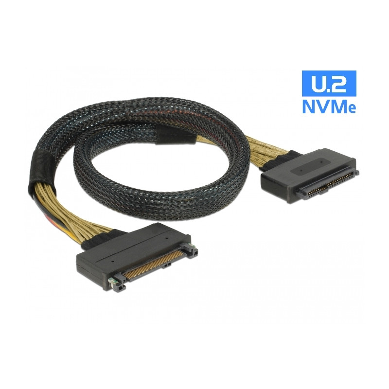 Delock Verlängerungskabel U.2 SFF-8639 Stecker - U.2 SFF-8639 Buchse 0,5 m