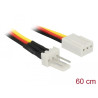 Delock Lüfter Stromkabel 3 Pin Stecker zu 3 Pin Buchse 60 cm