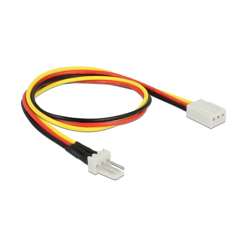 Delock Lüfter Stromkabel 3 Pin Stecker zu 3 Pin Buchse 30 cm