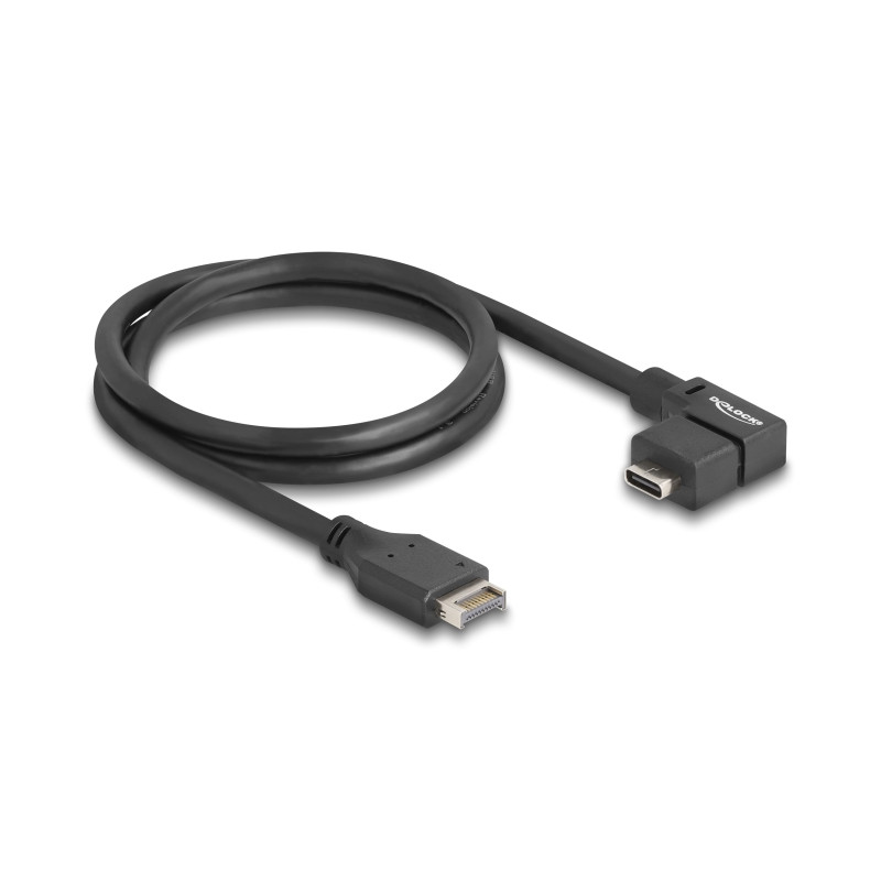 Delock USB 10 Gbps Kabel Typ-E Key A 20 Pin Stecker zu USB Type-C™ Buchse gewinkelt 70 cm