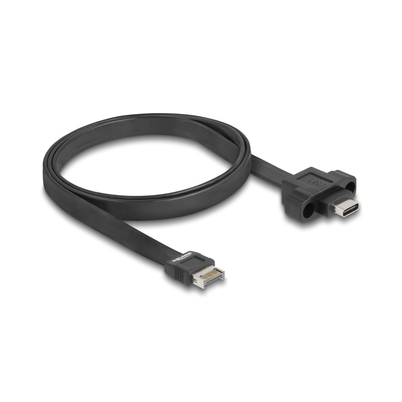 Delock USB 10 Gbps Flachbandkabel Typ-E Key A 20 Pin Stecker zu USB Type-C™ Buchse zum Einbau 75 cm