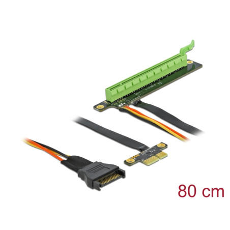 Delock Riser Karte PCI Express x1 zu x16 mit flexiblem Kabel 80 cm