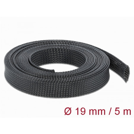 Delock Geflechtschlauch dehnbar 5 m x 19 mm schwarz