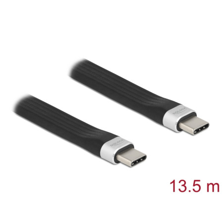 Delock USB 10 Gbps FPC Flachbandkabel USB Type-C™ zu USB Type-C™ 13,5 cm PD 3 A E-Marker