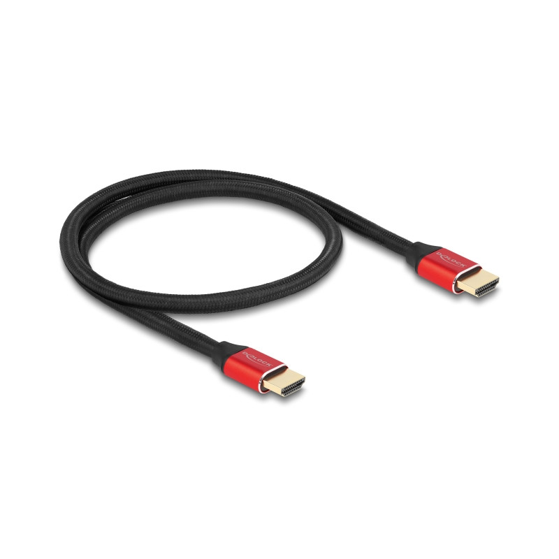 Delock Ultra High Speed HDMI Kabel 48 Gbps 8K 60 Hz rot 0,5 m zertifiziert