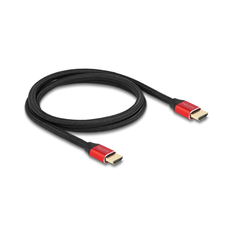 Delock Ultra High Speed HDMI Kabel 48 Gbps 8K 60 Hz rot 1 m zertifiziert