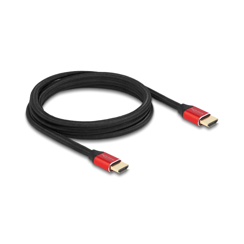 Delock Ultra High Speed HDMI Kabel 48 Gbps 8K 60 Hz rot 2 m zertifiziert