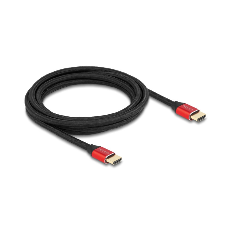 Delock Ultra High Speed HDMI Kabel 48 Gbps 8K 60 Hz rot 3 m zertifiziert