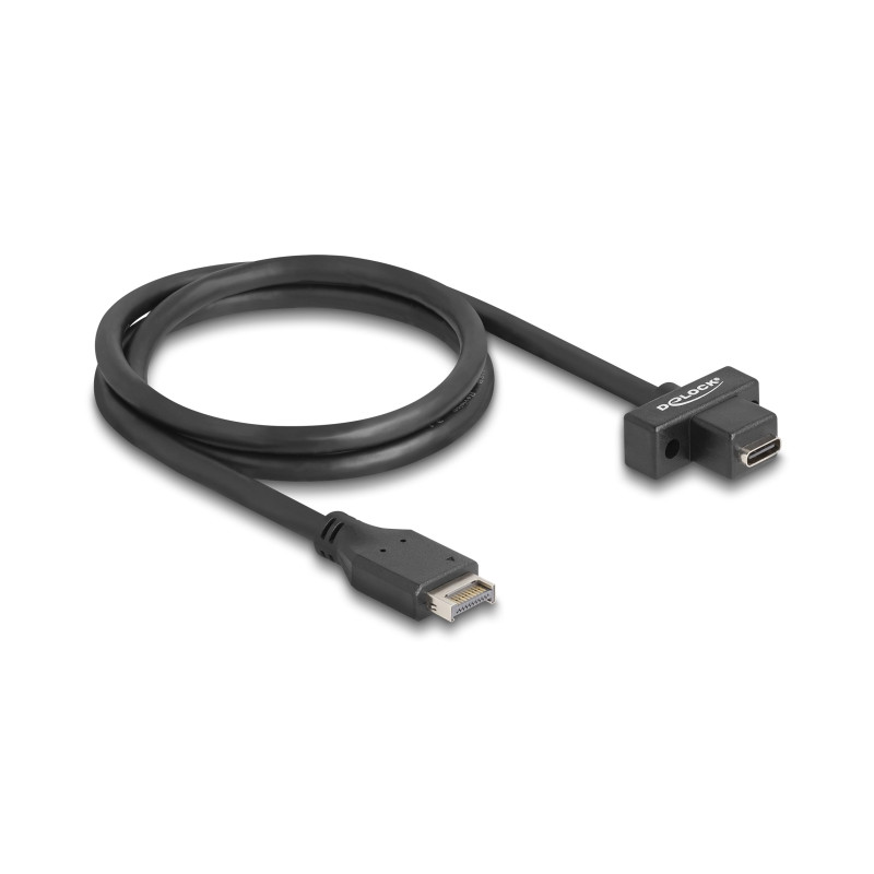 Delock USB 10 Gbps Kabel Typ-E Key A 20 Pin Stecker zu USB Type-C™ Buchse zum Einbau 70 cm