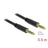 Delock Klinkenkabel 4,4 mm 5 Pin Stecker zu Stecker 0,5 m schwarz