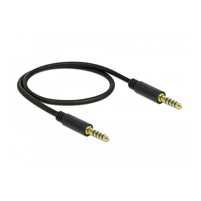 Delock Klinkenkabel 4,4 mm 5 Pin Stecker zu Stecker 0,5 m schwarz