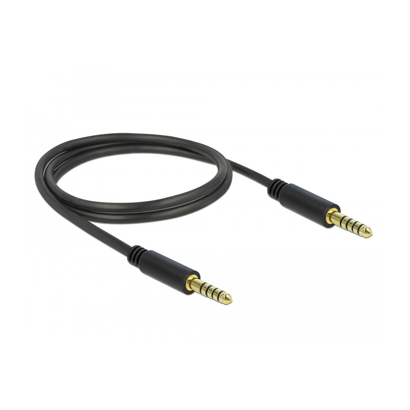 Delock Klinkenkabel 4,4 mm 5 Pin Stecker zu Stecker 1 m schwarz