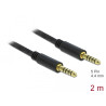 Delock Klinkenkabel 4,4 mm 5 Pin Stecker zu Stecker 2 m schwarz