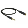 Delock Verlängerungskabel Klinke 4,4 mm 5 Pin Stecker zu Buchse 0,5 m schwarz