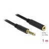 Delock Verlängerungskabel Klinke 4,4 mm 5 Pin Stecker zu Buchse 1 m schwarz