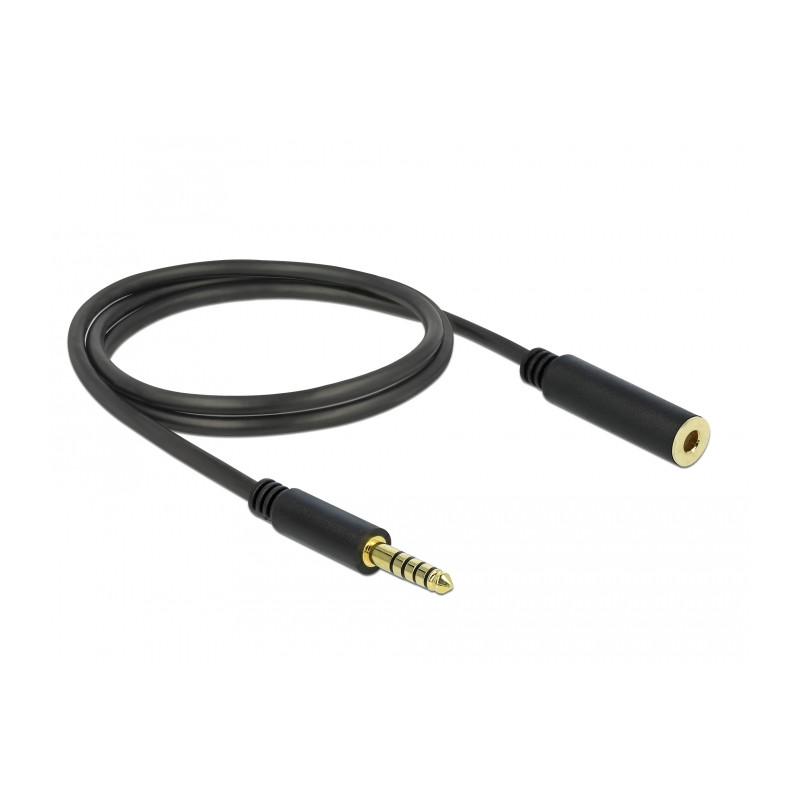 Delock Verlängerungskabel Klinke 4,4 mm 5 Pin Stecker zu Buchse 1 m schwarz