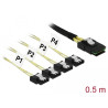 Delock Kabel Mini SAS SFF-8087 - 4 x SATA 7 Pin 0,5 m Metall