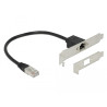 Delock Netzwerk Verlängerungskabel RJ45 Cat.5e 30 cm mit Standard und Low Profile Slotblende