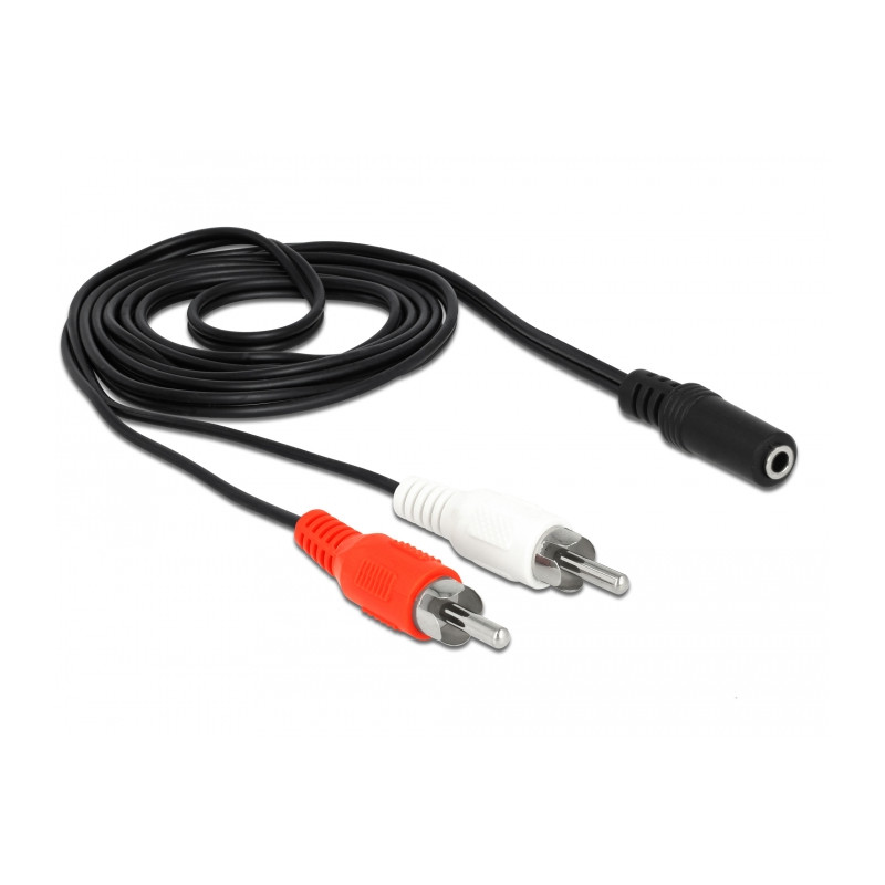 Delock Audio Kabel 2 x Cinchstecker zu 1 x 3,5 mm 3 Pin Klinkenbuchse 1,4 m