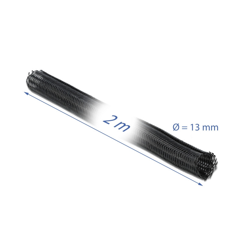 Delock Geflechtschlauch selbstschließend 2 m x 13 mm schwarz