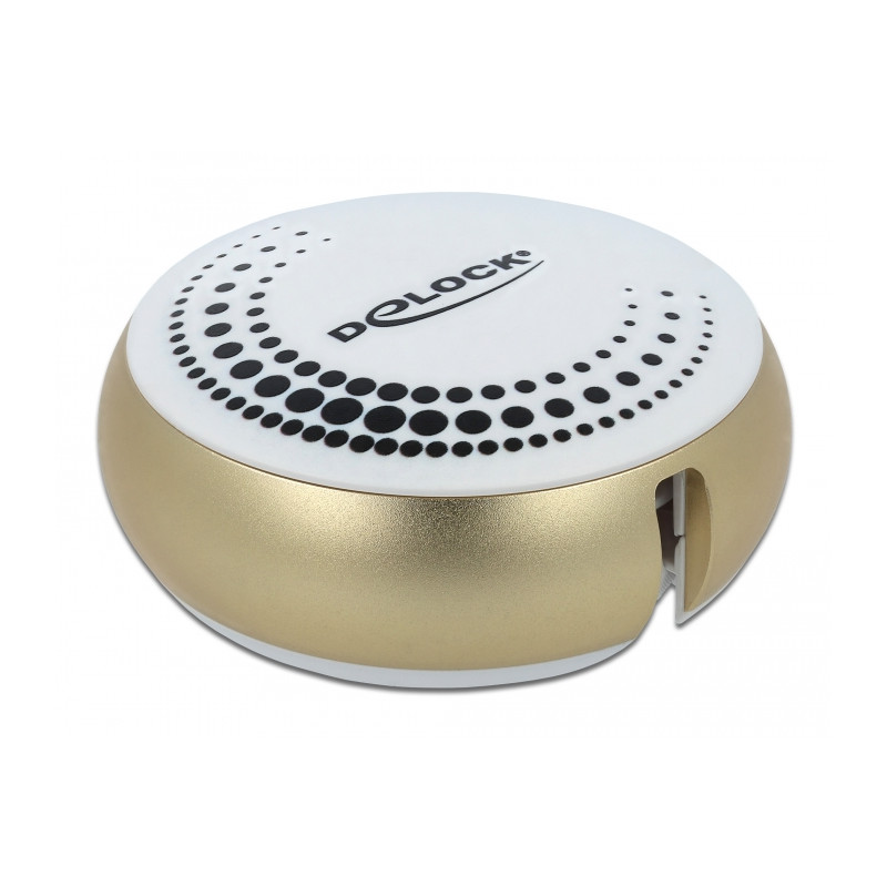 Delock USB 2 in 1 Aufrollkabel Typ-A zu Micro-B und Lightning™ weiß / gold