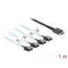 Delock Kabel OCuLink SFF-8611 - 4 x SATA 7 Pin 1 m Metall