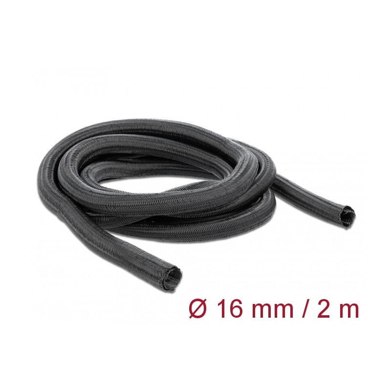 Delock Geflechtschlauch selbstschließend 2 m x 16 mm schwarz