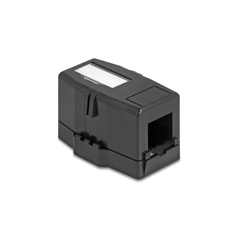 Delock Keystone Leergehäuse 1 Port mit magnetischer Unterseite, schwarz