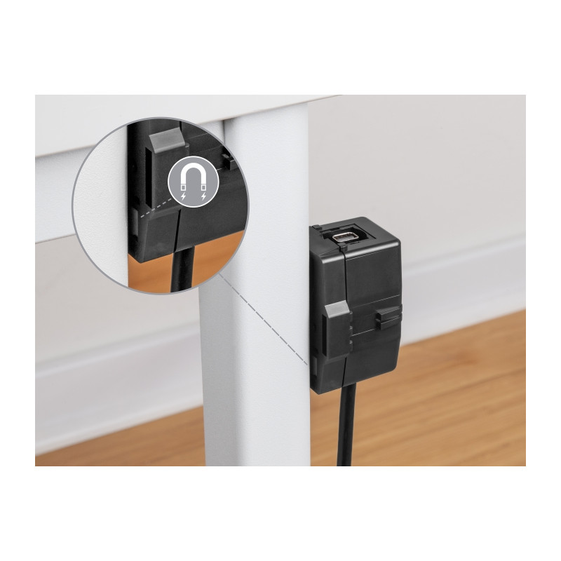 Delock Keystone Leergehäuse 1 Port mit magnetischer Unterseite, schwarz
