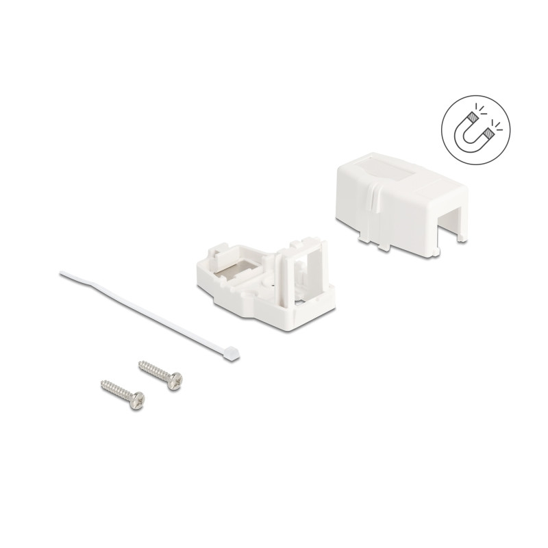 Delock Keystone Leergehäuse 1 Port mit magnetischer Unterseite, weiß