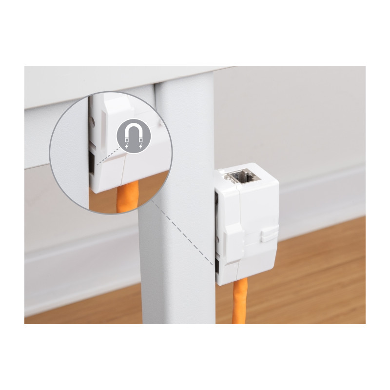 Delock Keystone Leergehäuse 1 Port mit magnetischer Unterseite, weiß
