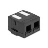 Delock Keystone Leergehäuse 2 Port mit magnetischer Unterseite, schwarz