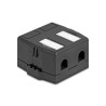 Delock Keystone Leergehäuse 2 Port mit magnetischer Unterseite, schwarz