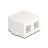 Delock Keystone Leergehäuse 2 Port mit magnetischer Unterseite, weiß