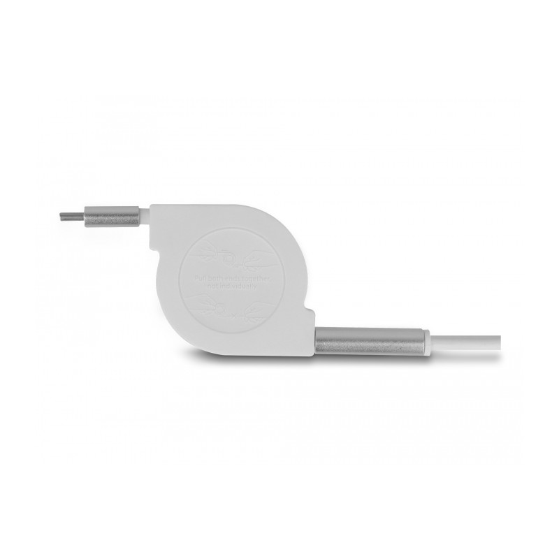 Delock USB Type-C™ 3 in 1 Aufrollladekabel für Lightning™ / Micro USB / USB Type-C™ weiß