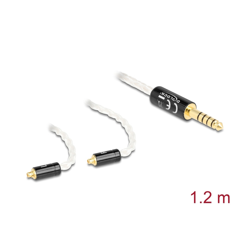 Delock Audio Kabel 4,4 mm 5 Pin Klinkenstecker zu 2 x MMCX Stecker 1,20 m