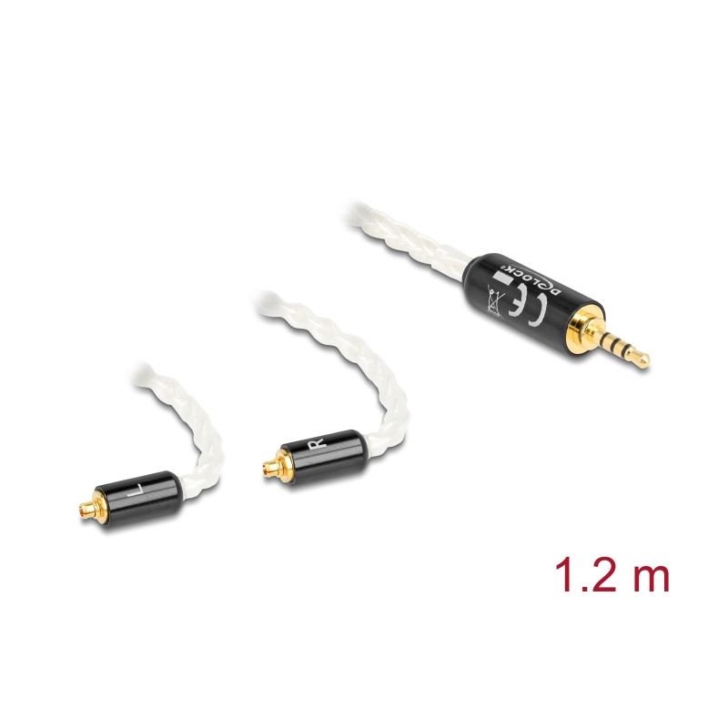 Delock Audio Kabel 2,5 mm 4 Pin Klinkenstecker zu 2 x MMCX Stecker 1,20 m