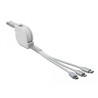 Delock USB Typ-A 3 in 1 Aufrollladekabel für Lightning™ / Micro USB / USB Type-C™ weiß
