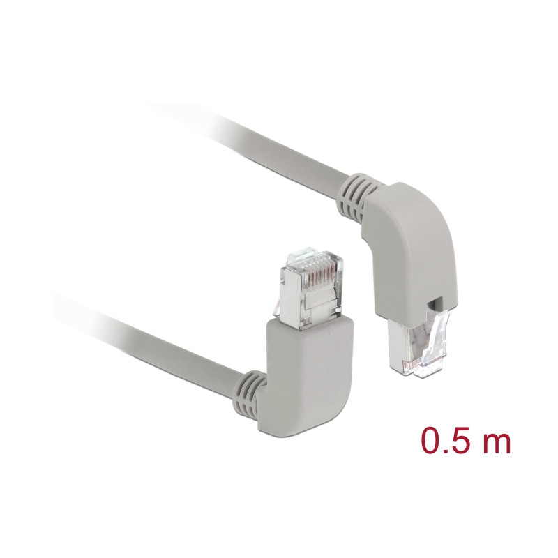 Delock Netzwerkkabel RJ45 Cat.5e SF/UTP oben / unten gewinkelt 0,5 m