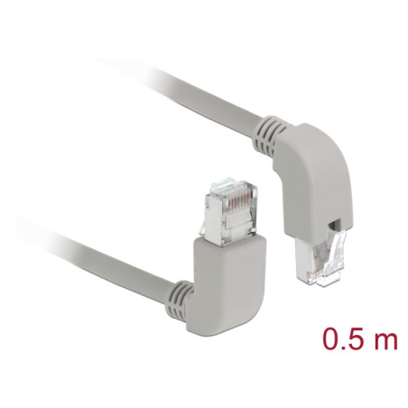 Delock Netzwerkkabel RJ45 Cat.5e SF/UTP oben / unten gewinkelt 0,5 m