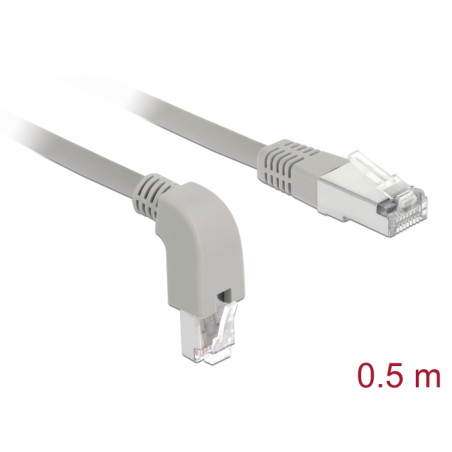 Delock Netzwerkkabel RJ45 Cat.5e SF/UTP unten gewinkelt / gerade 0,5 m