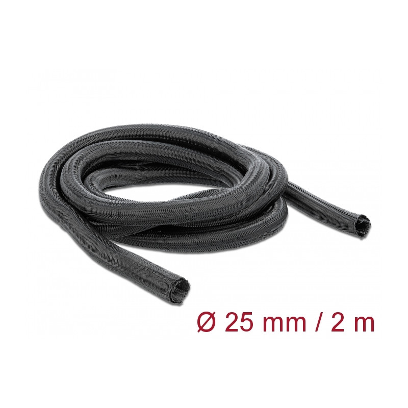Delock Geflechtschlauch selbstschließend 2 m x 25 mm schwarz