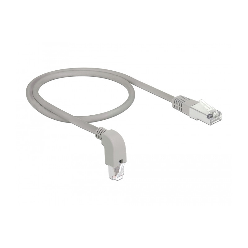 Delock Netzwerkkabel RJ45 Cat.5e SF/UTP unten gewinkelt / gerade 0,5 m