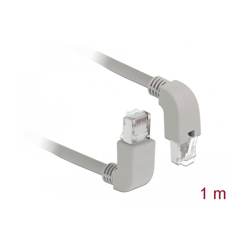 Delock Netzwerkkabel RJ45 Cat.6 S/FTP oben / unten gewinkelt 1 m