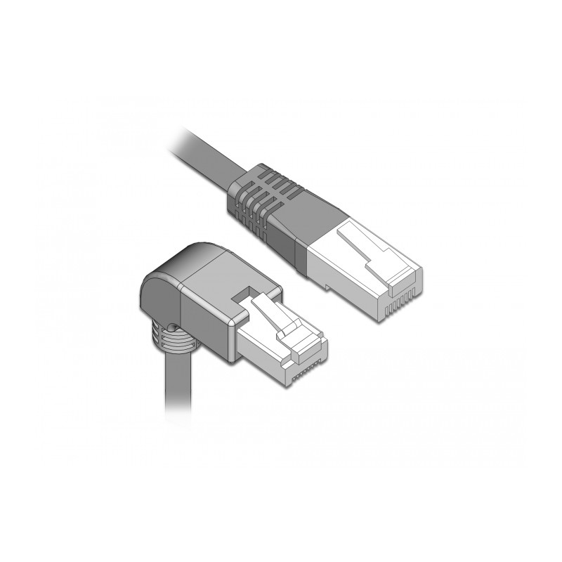 Delock Netzwerkkabel RJ45 Cat.6 S/FTP unten gewinkelt / gerade 0,5 m